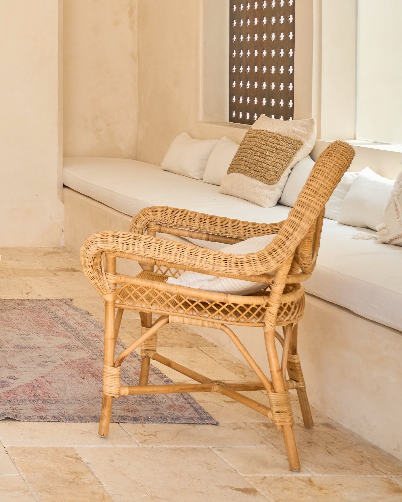 Kebun Weave Rattan Dining + Occasional Chair with seat cushion