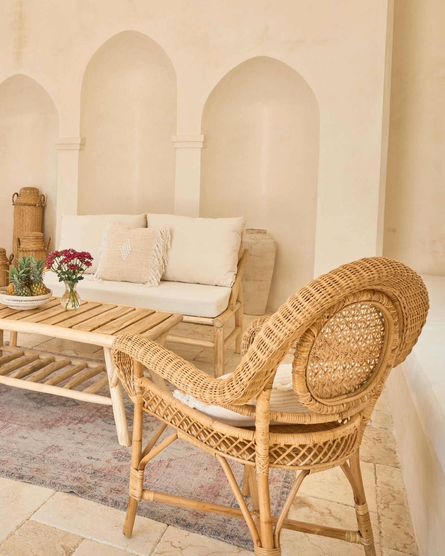 Kebun Weave Rattan Dining + Occasional Chair with seat cushion