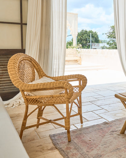 Kebun Weave Rattan Dining + Occasional Chair with seat cushion
