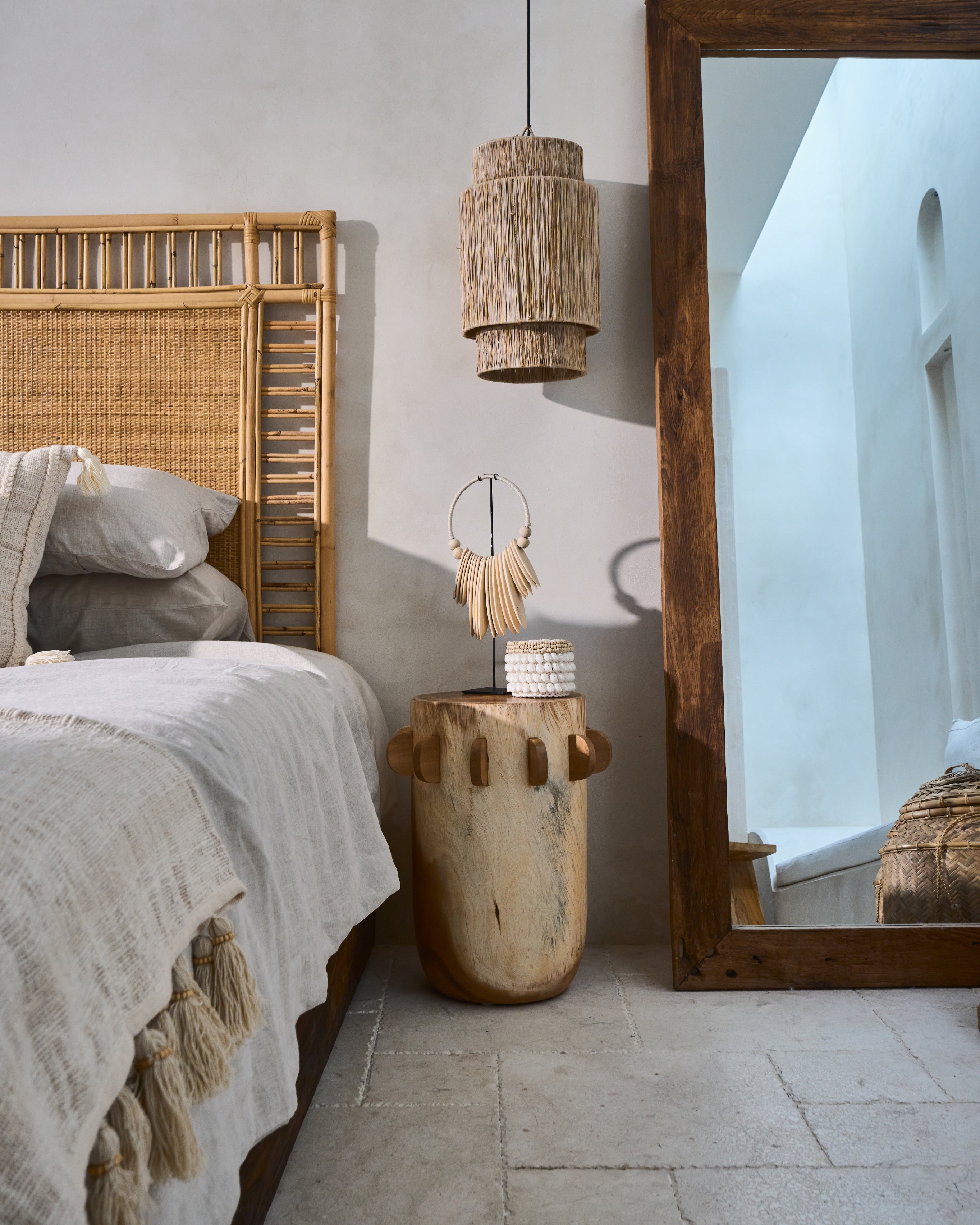 Bukit Wooden Carved Side or Coffee Tables - Natural