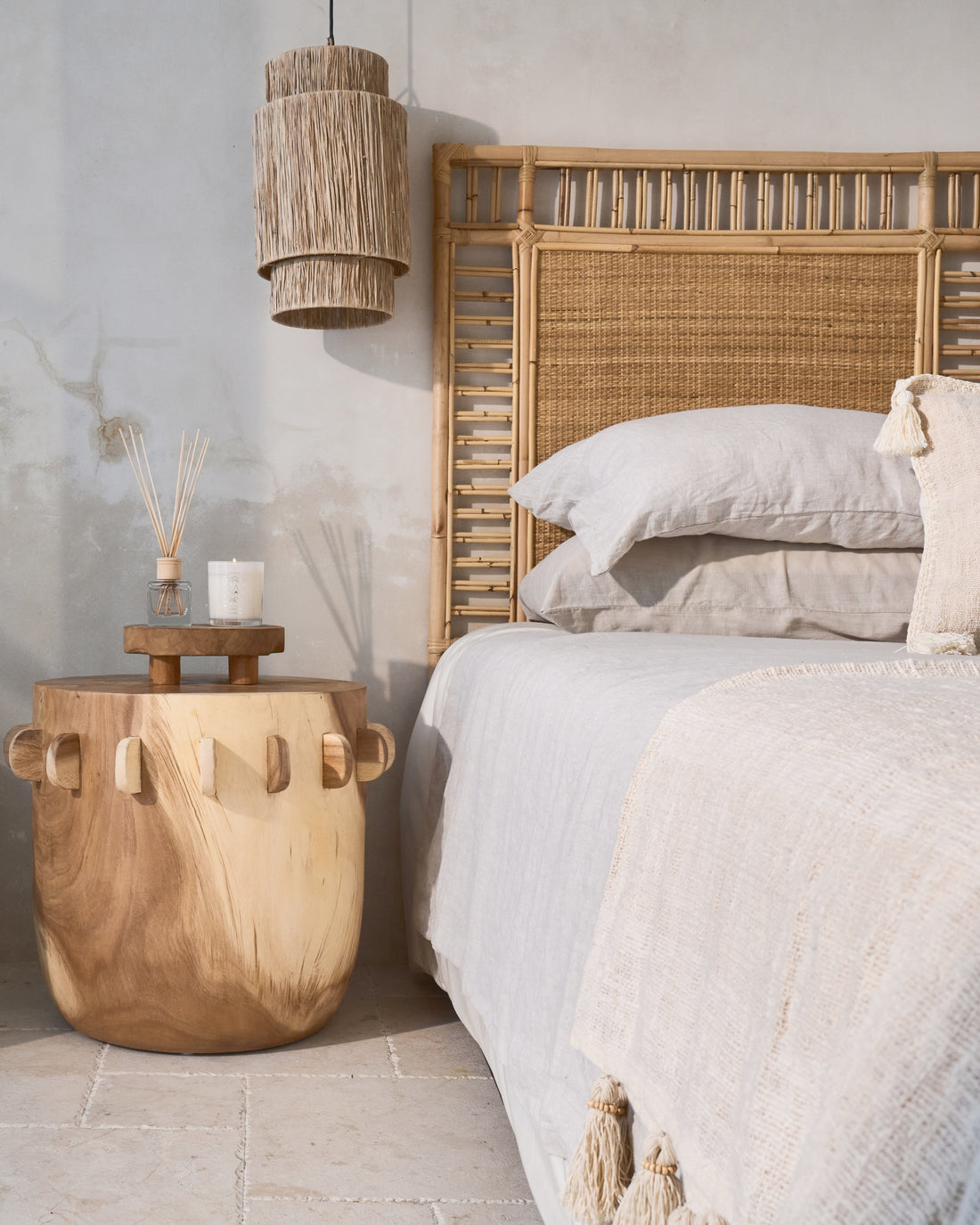 Bukit Wooden Carved Side or Coffee Tables - Natural