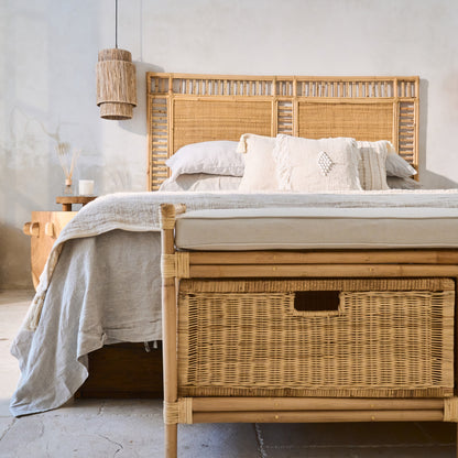 Ampat Rattan Woven Panel Square Bedhead - King, Queen, Double