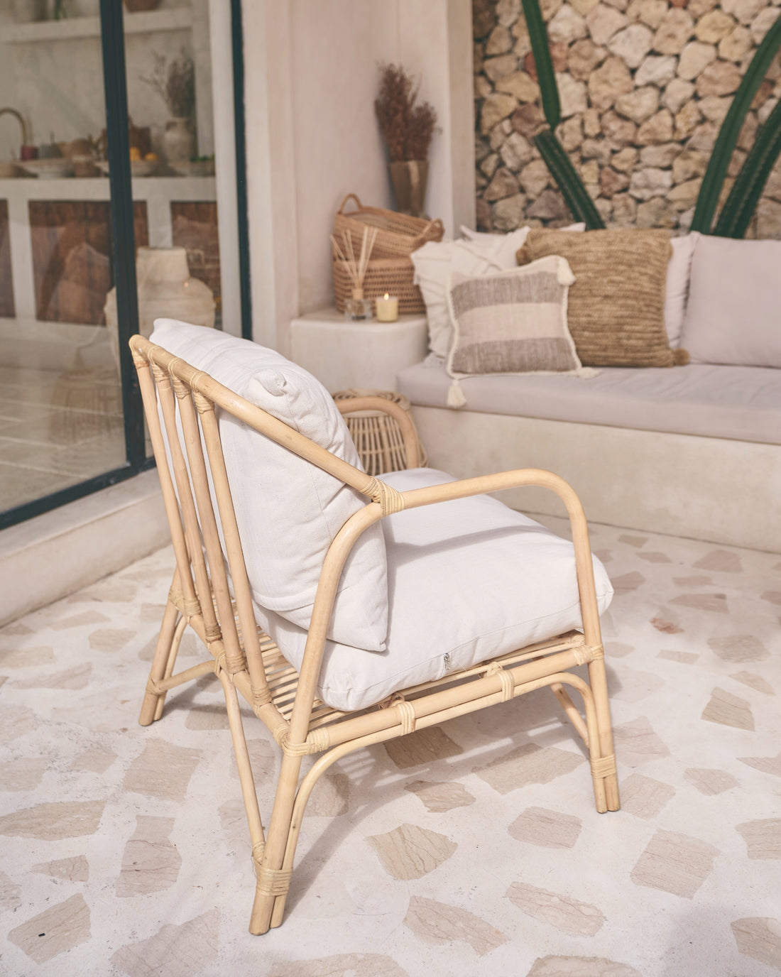 Berber Rattan Sofa Occasional Chair