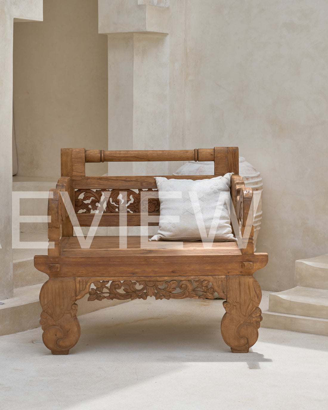 Bambu Recycled Teak XL Seat Bench Chair with mattress