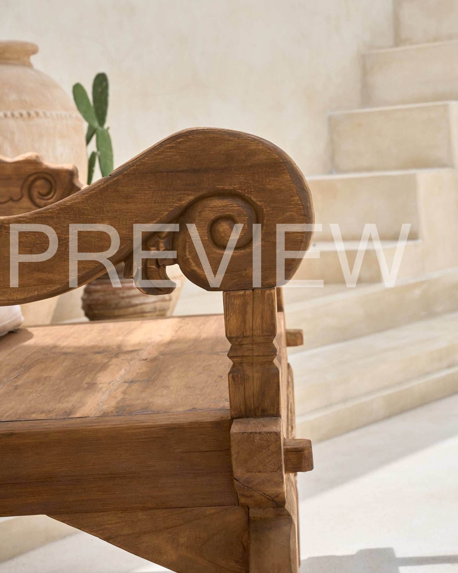 Bambu Recycled Teak XL Seat Bench Chair with mattress