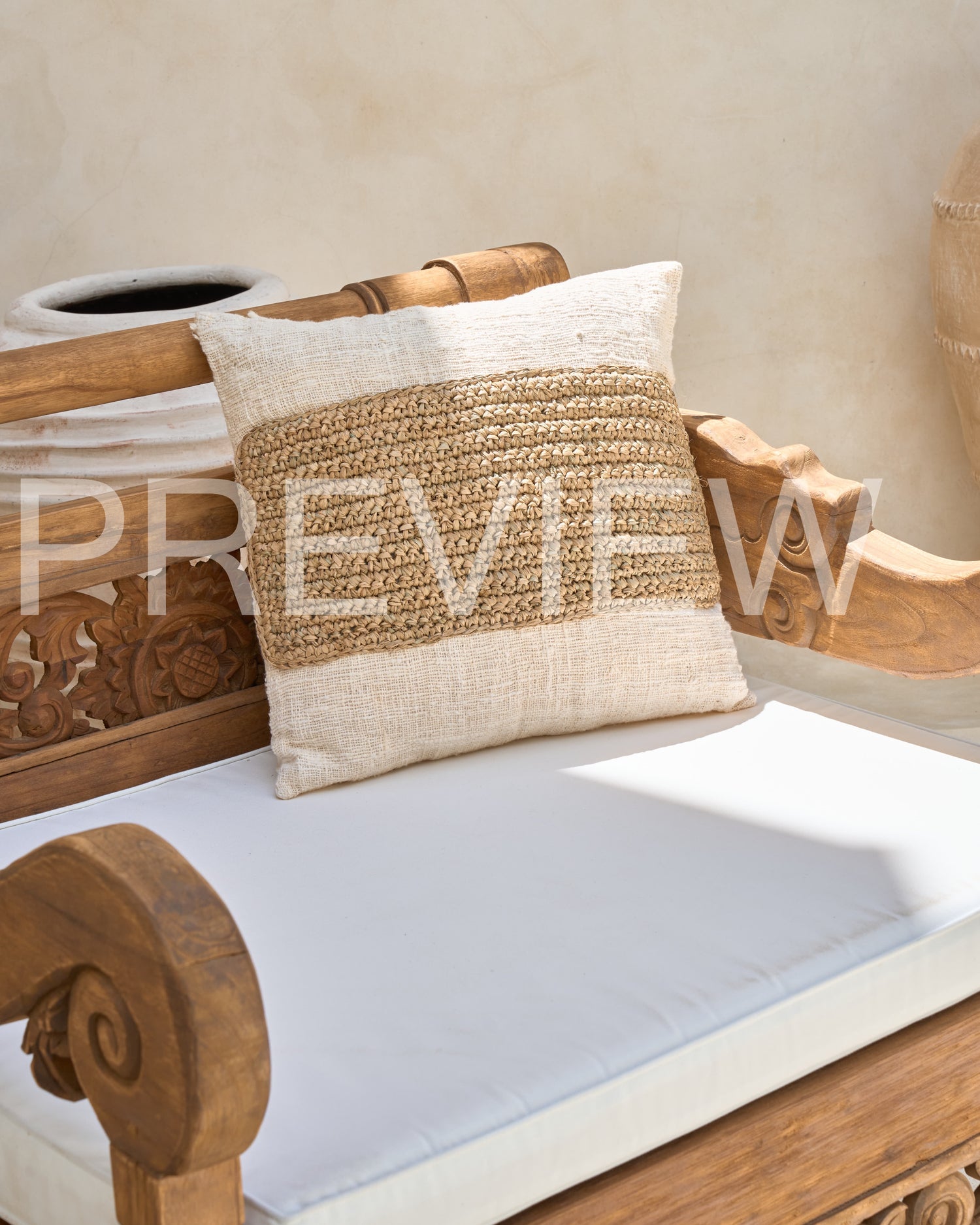 Bambu Recycled Teak XL Seat Bench Chair with mattress