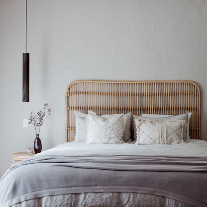 Ceningan Rattan Curved Edge Bedhead - Queen, King