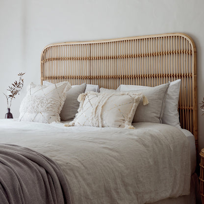Ceningan Rattan Curved Edge Bedhead - Queen, King