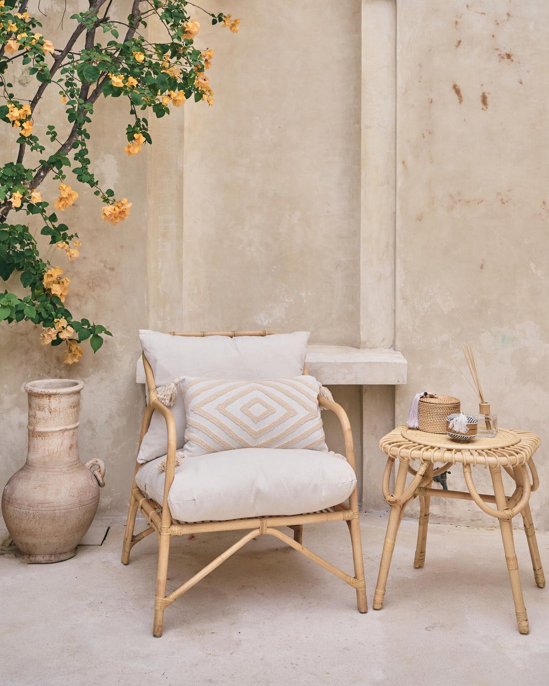 Berber Rattan Sofa Occasional Chair
