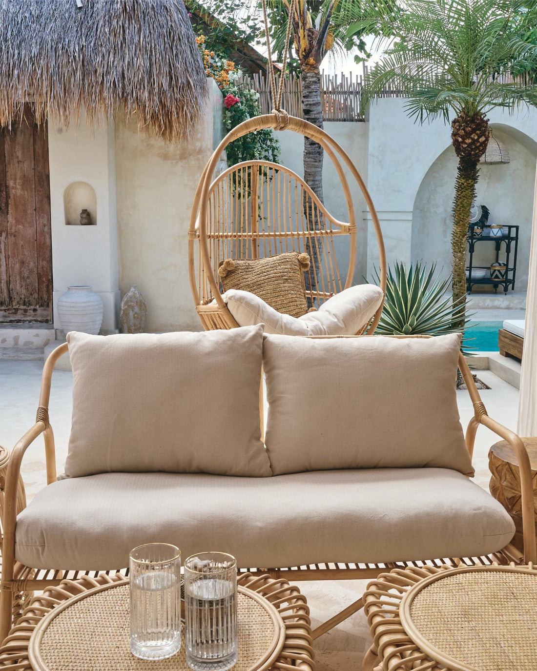 Berber Rattan 2 Seater Sofa