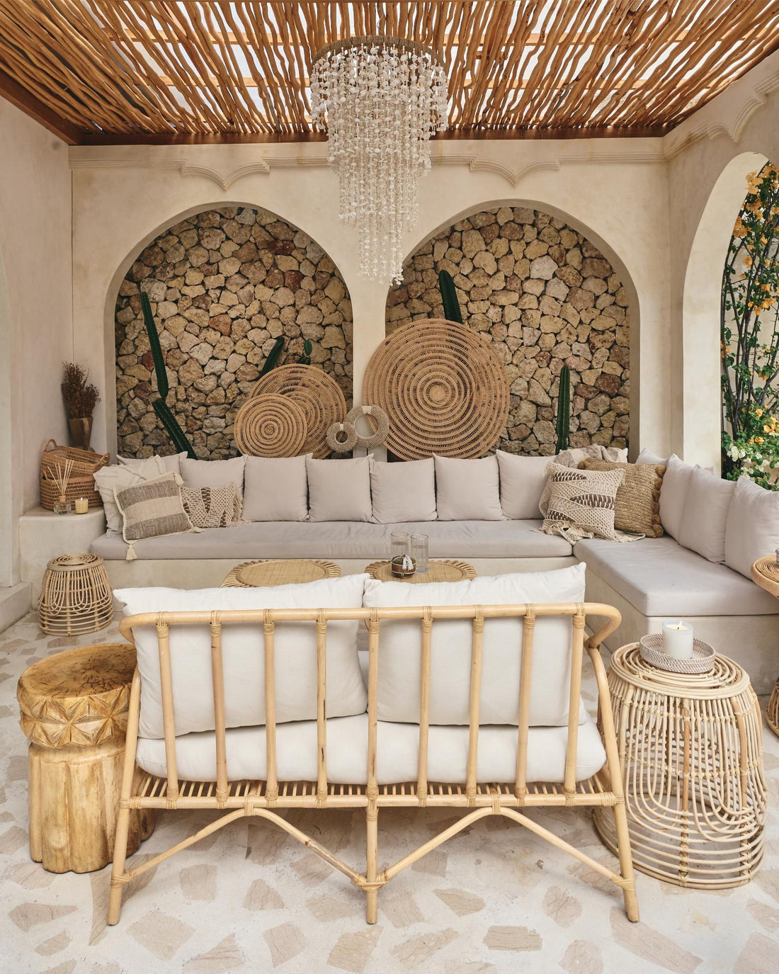 Berber Rattan 2 Seater Sofa