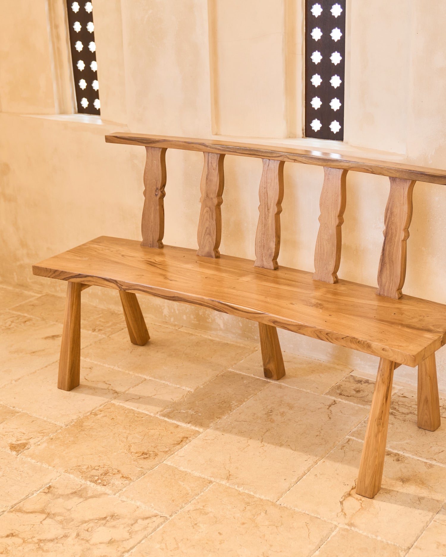 Bundar Curved Teak Bench Seat