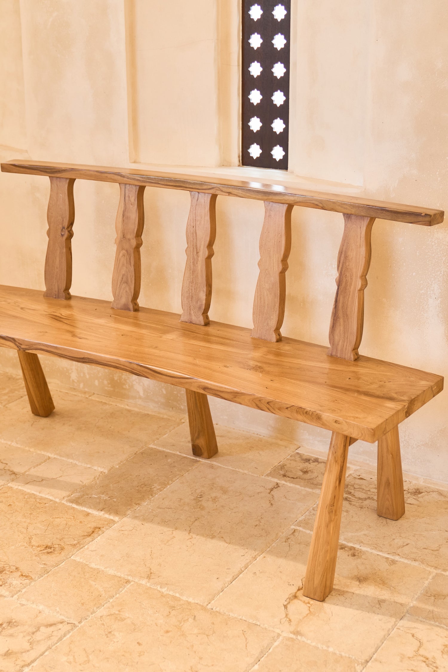 Bundar Curved Teak Bench Seat