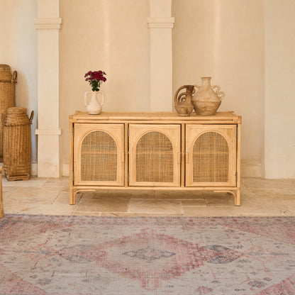 Busur Rattan Three Door Sunrise Console Cupboard