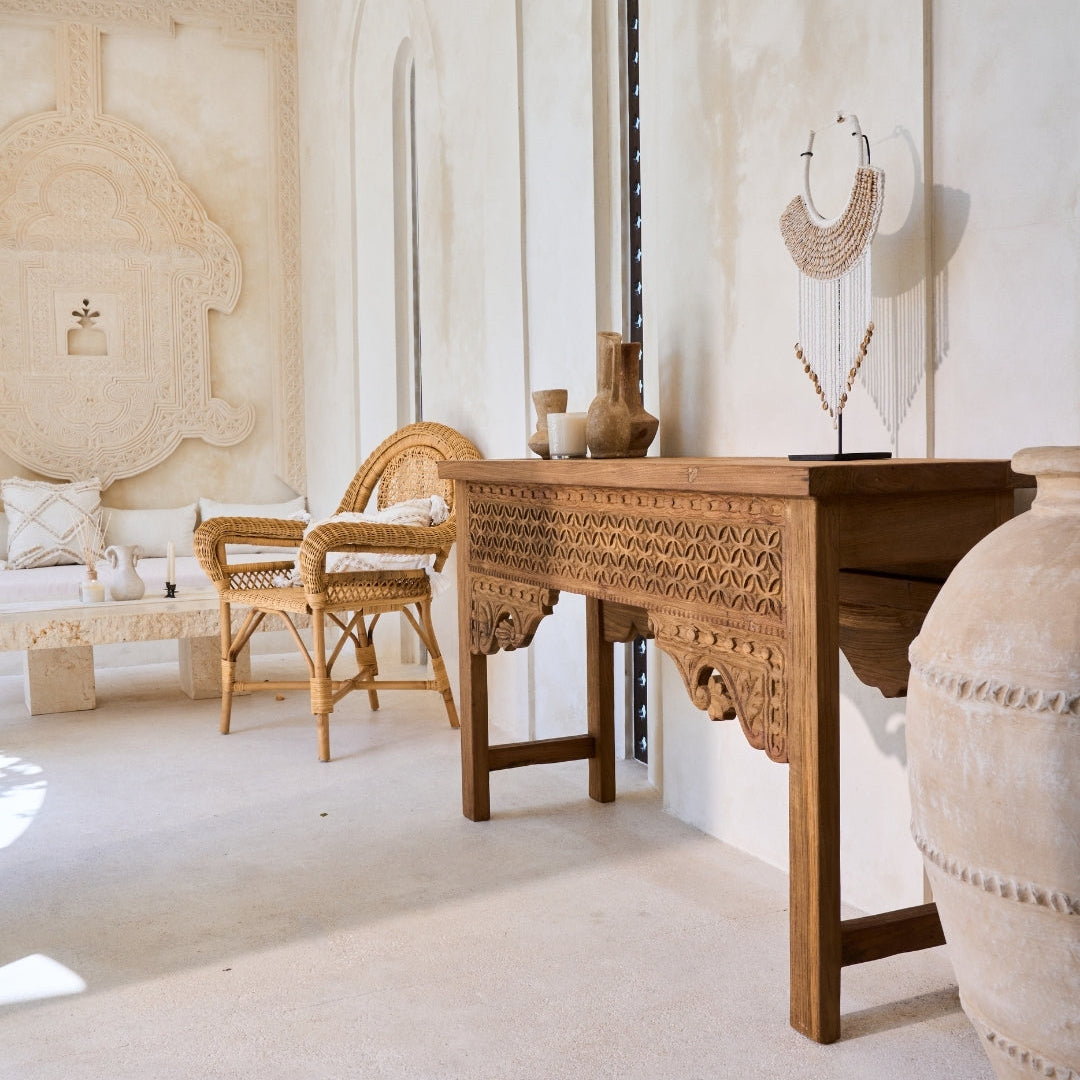 Cantik Teak Carved Console Sideboard | 140cm long
