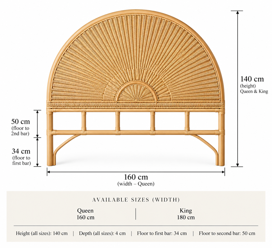 Lombok Rattan Cane Sunrise Bedhead