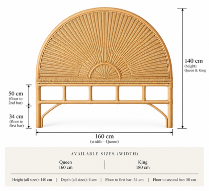 Lombok Rattan Cane Sunrise Bedhead