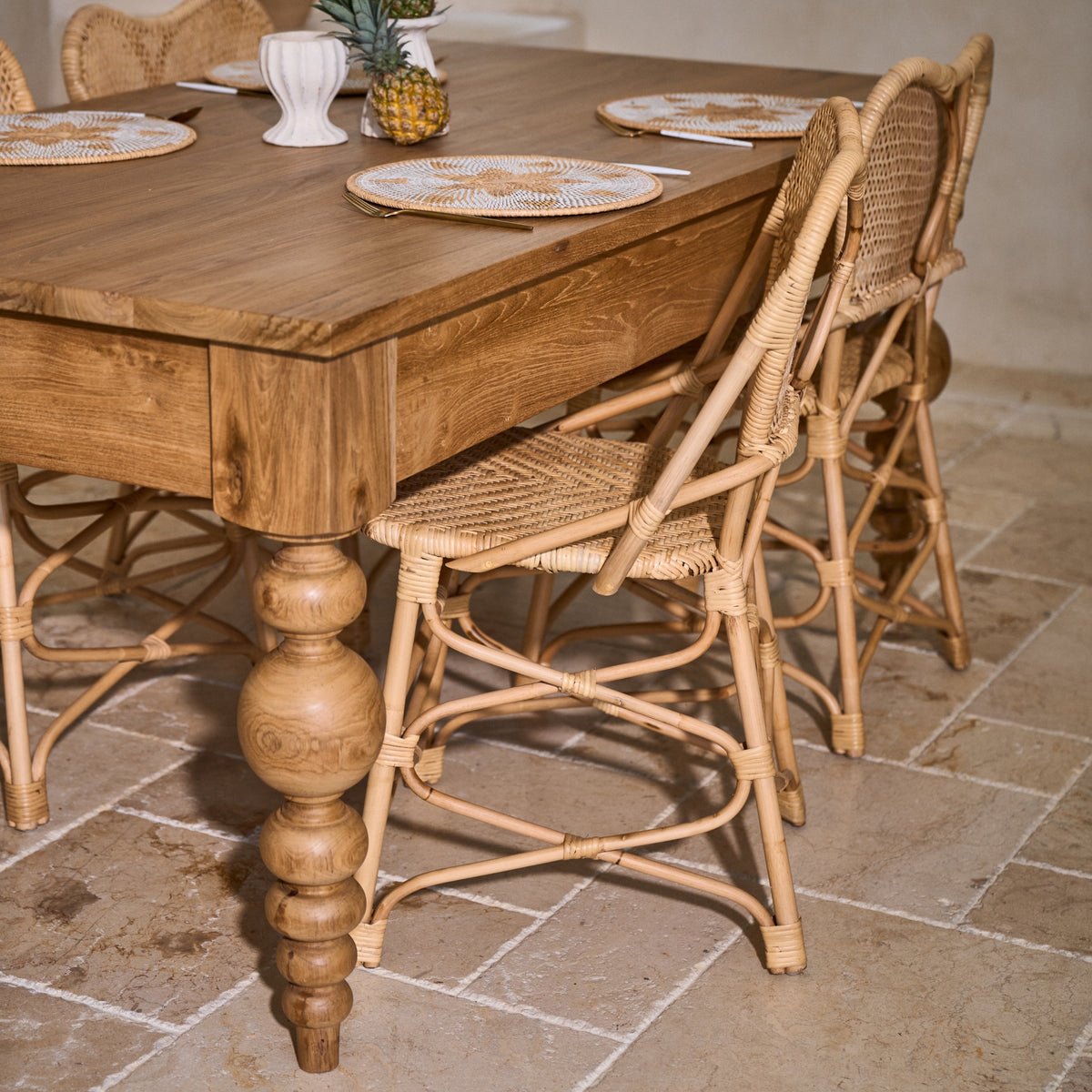 Sulawesi Rattan Dining Chairs  with seat cushion