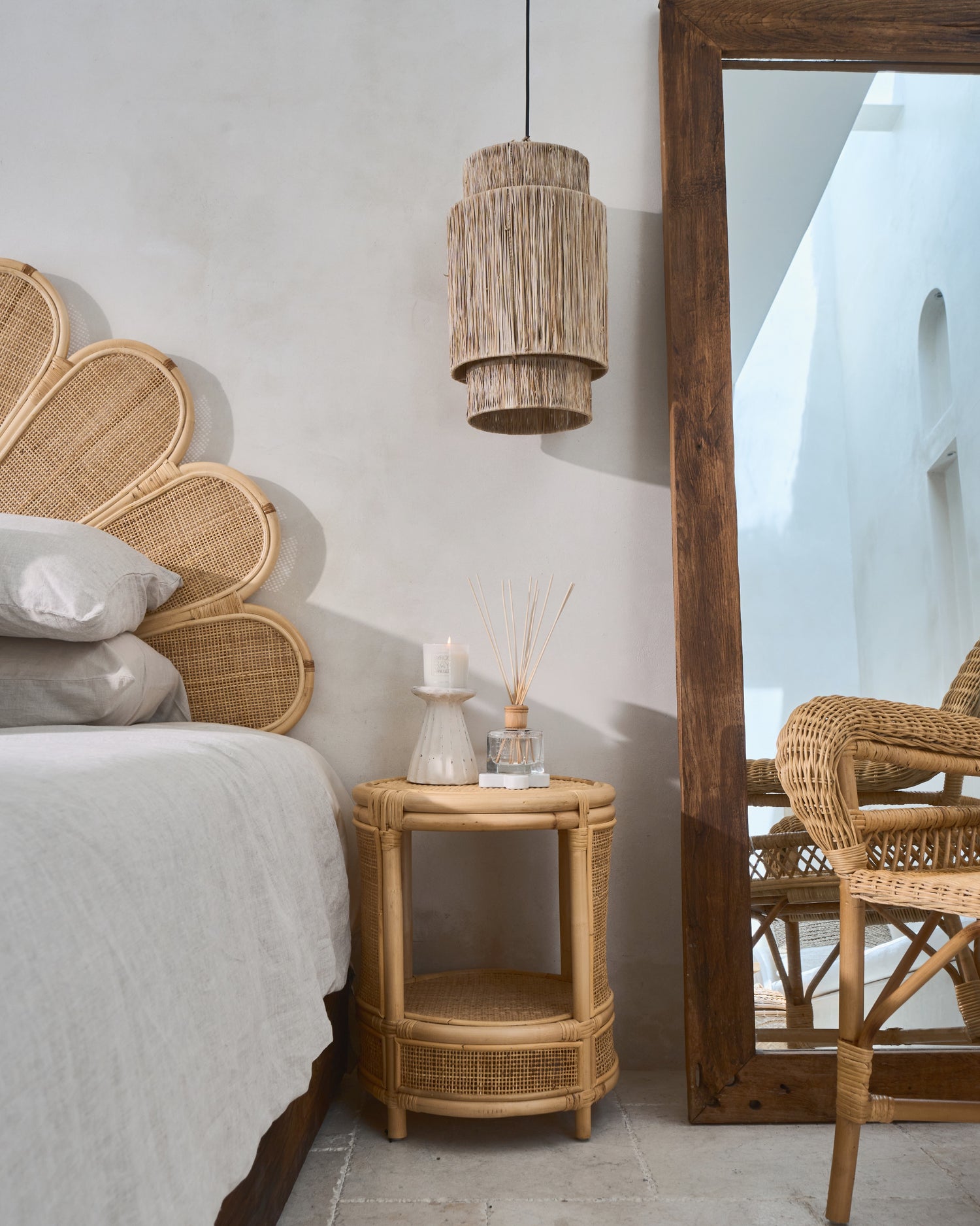 Bulat Rattan Weave Open Side Table