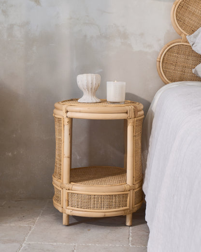 Bulat Rattan Weave Open Side Table
