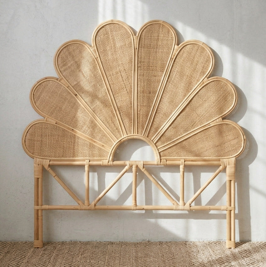 Gili Rattan Flower  Bedhead - Double, King Single
