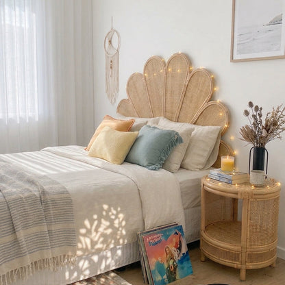 Gili Rattan Flower  Bedhead - Double, King Single