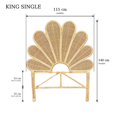Gili Rattan Flower  Bedhead - Double, King Single
