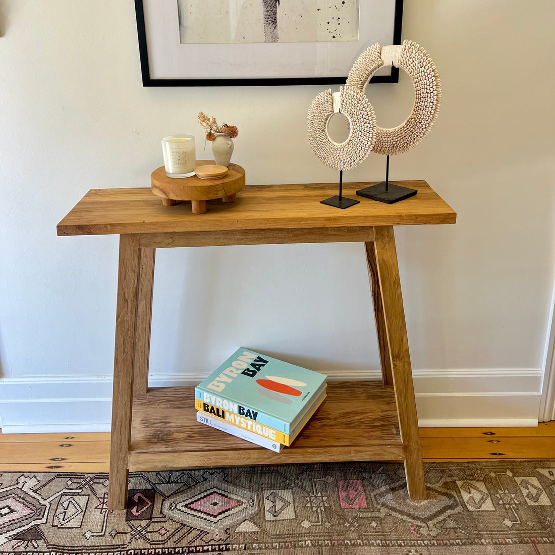Tanggi Tall Recycled Teak Console Sideboard | 100cm long 30cm wide