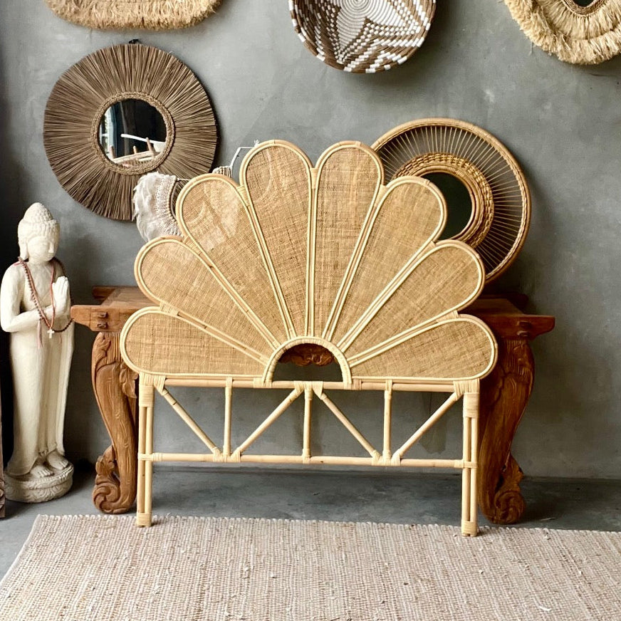 Gili Rattan Flower  Bedhead - King, Queen, Double, King Single