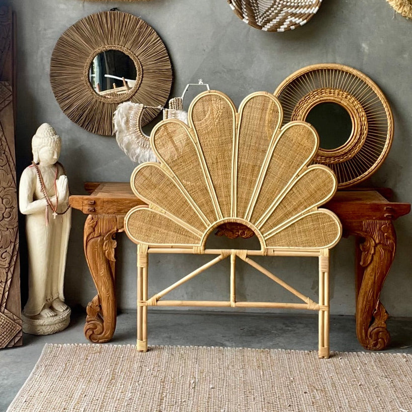 Gili Rattan Flower  Bedhead - King, Queen, Double, King Single