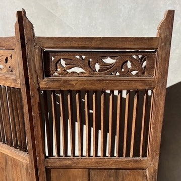 JIWA Taman Vintage Original Teak Two Panel Screen