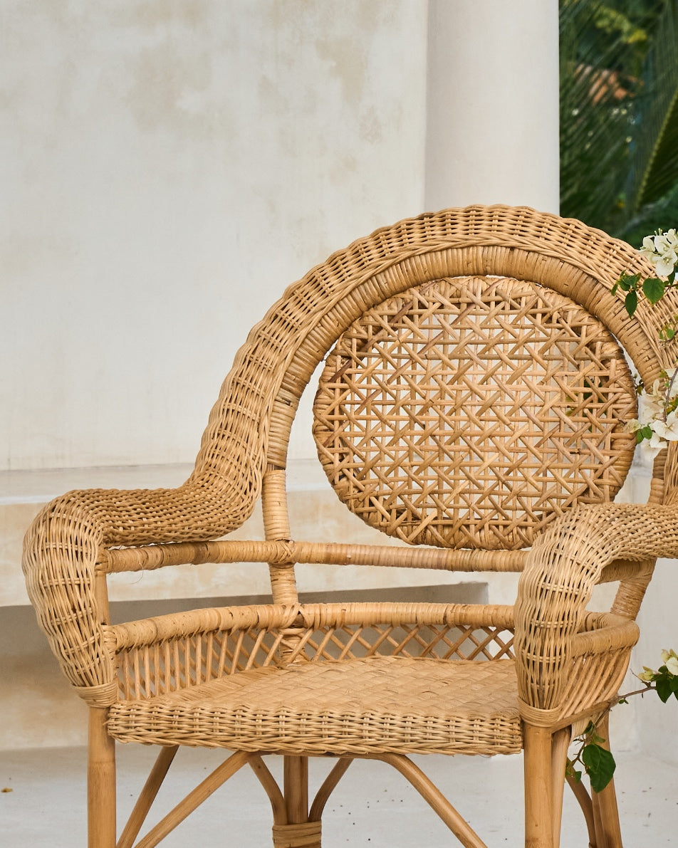 Kebun Weave Rattan Dining + Occasional Chair with seat cushion