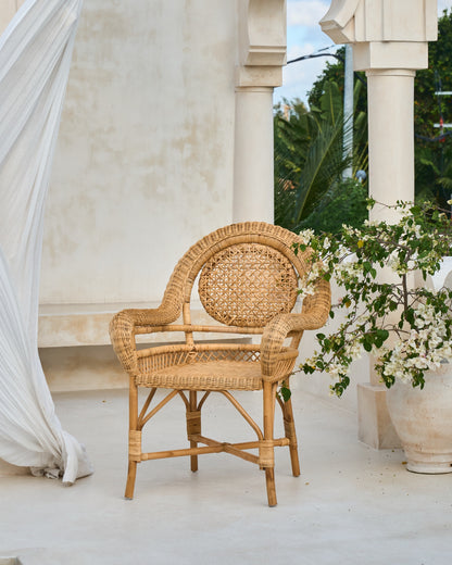 Kebun Weave Rattan Dining + Occasional Chair with seat cushion
