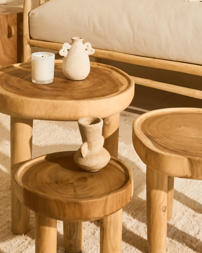 Lampu Suar Wood Round Tables - three sizes
