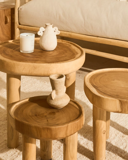 Lampu Suar Wood Round Tables - three sizes