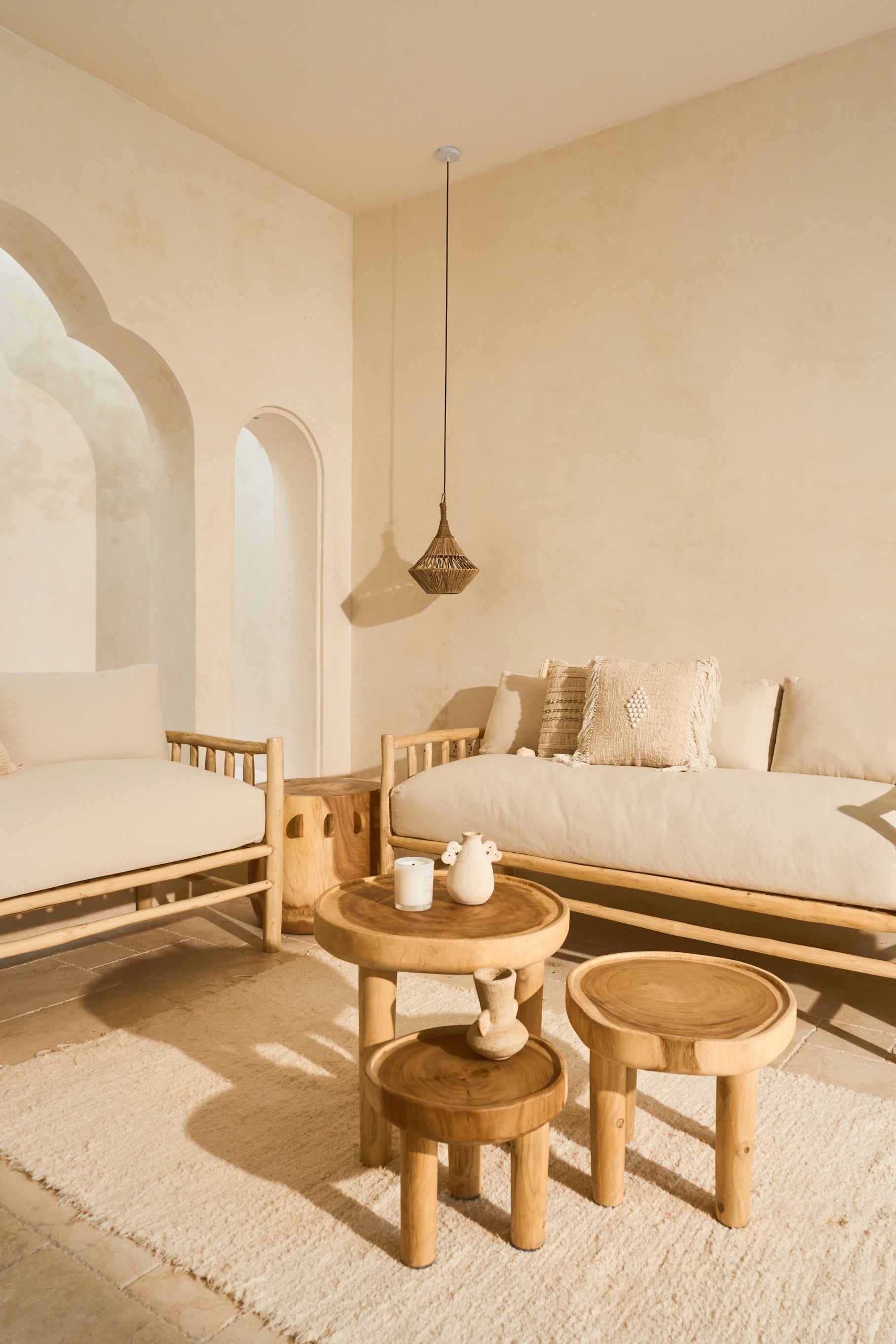 Lampu Suar Wood Round Tables - three sizes