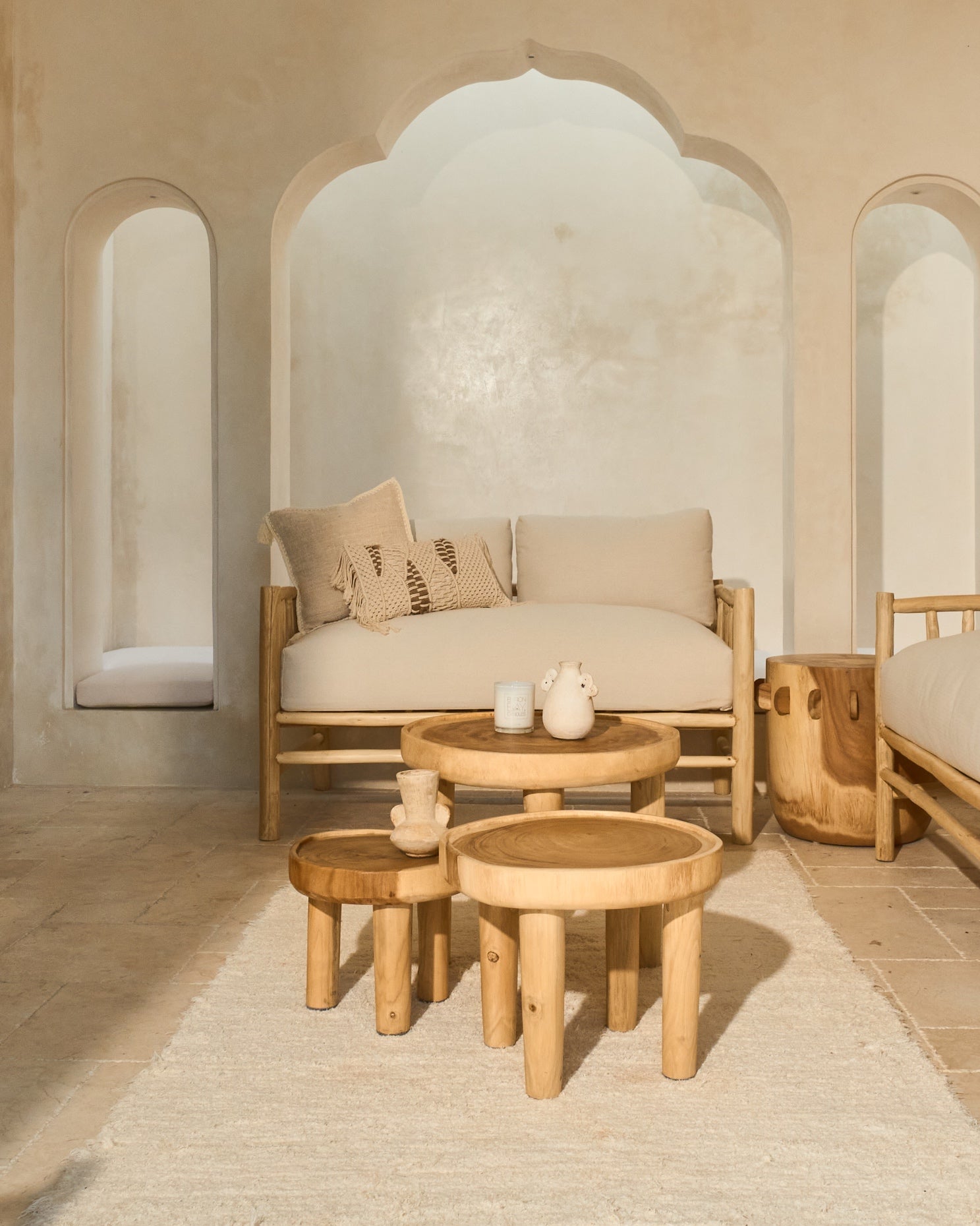 Lampu Suar Wood Round Tables - three sizes