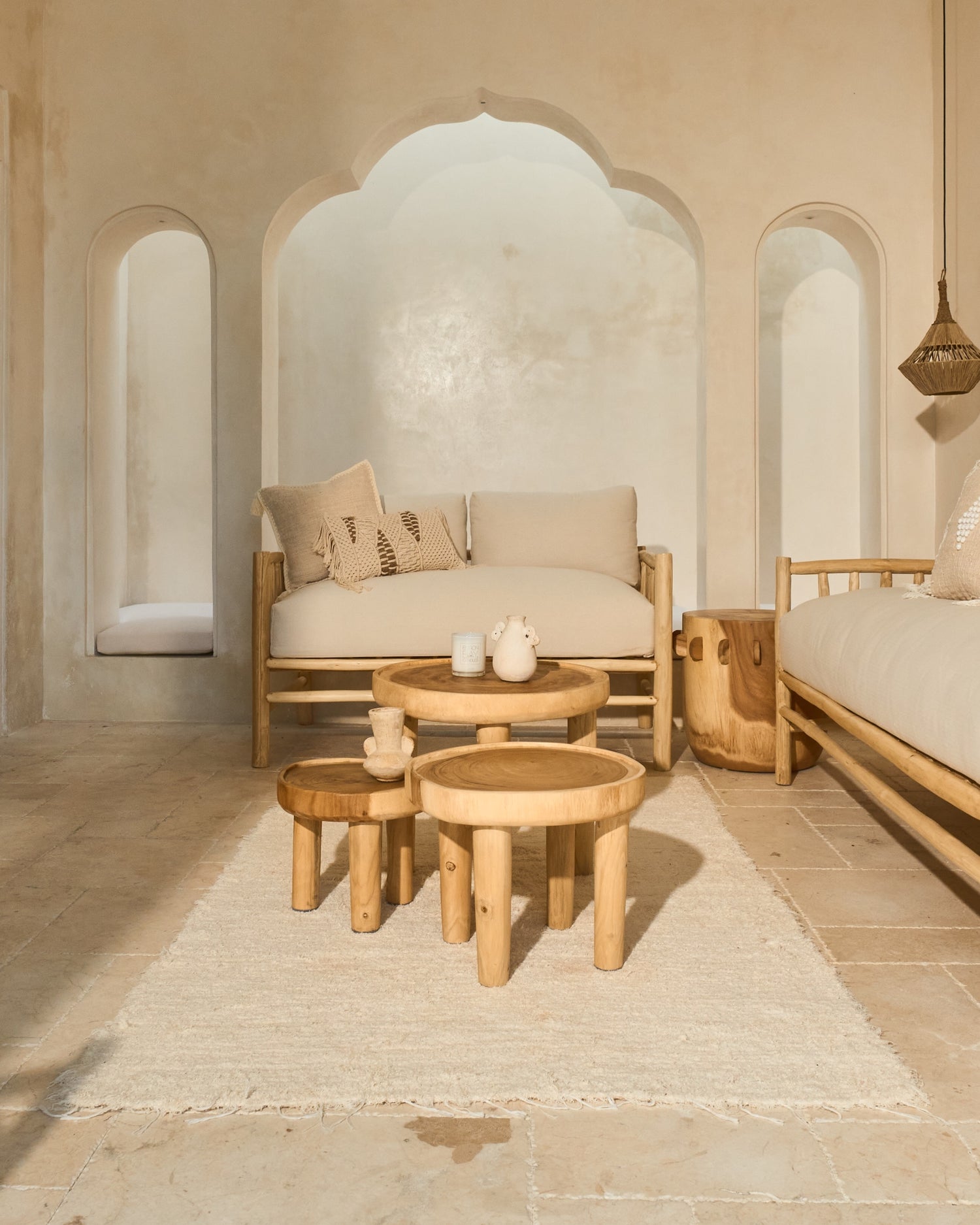 Lampu Suar Wood Round Tables - three sizes