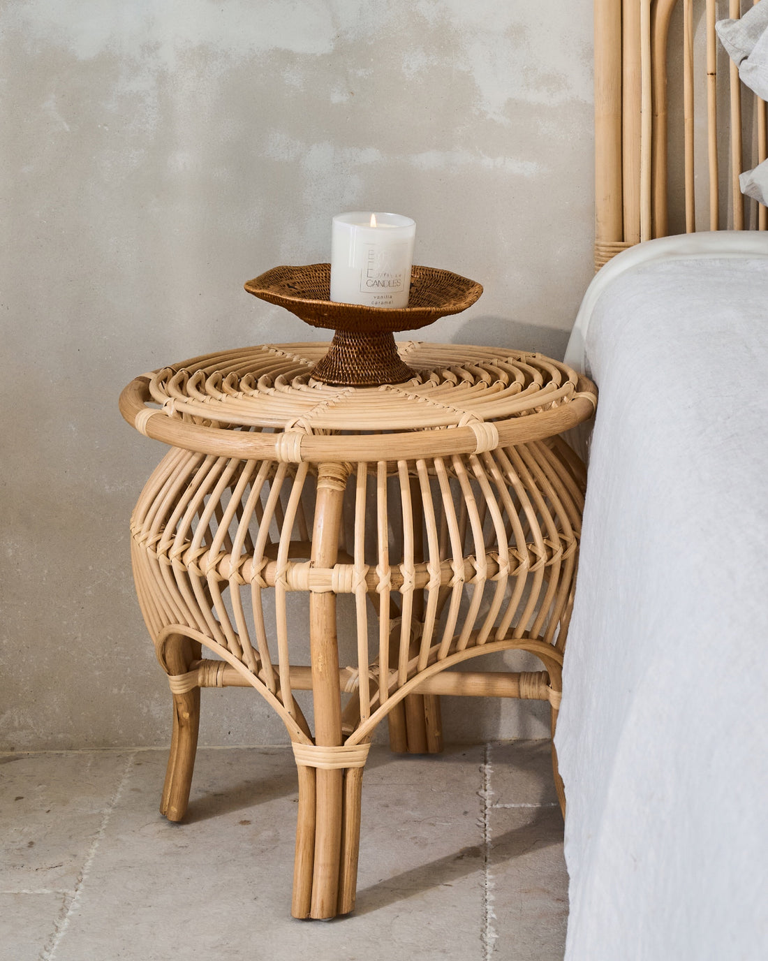 Balon Rounded Curve Design Rattan Side Table