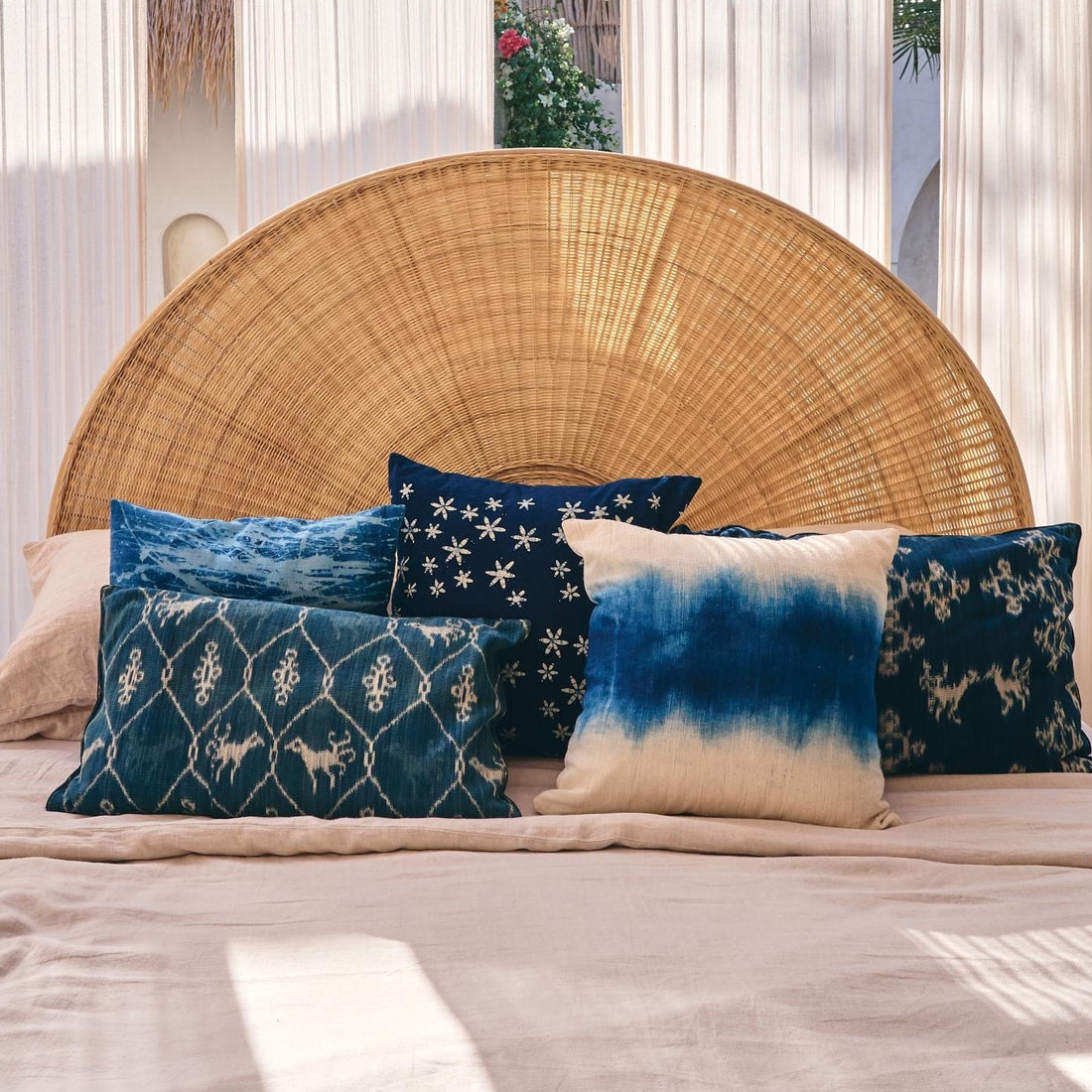 Lombok Rattan Cane Sunrise Bedhead