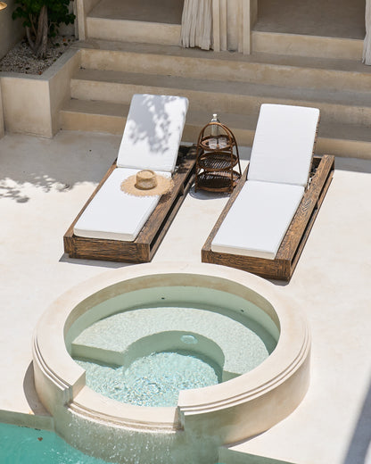 Panas Recycled Teak Outdoor Sun Lounger - BlackWash