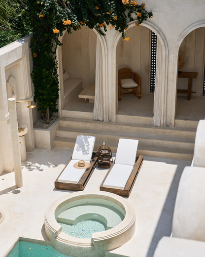 Panas Recycled Teak Outdoor Sun Lounger - BlackWash