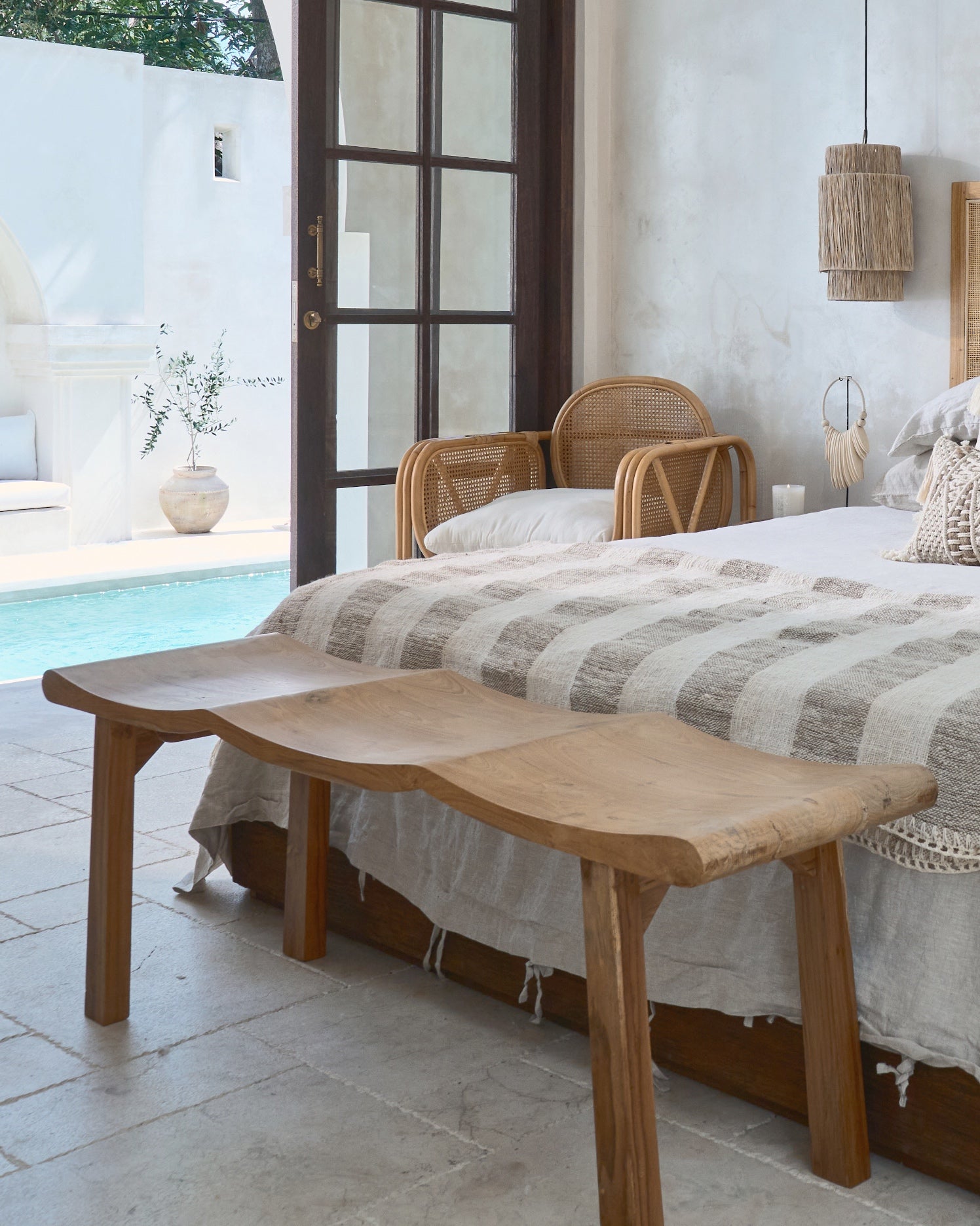 Ripple Tri Wave Teak Bench Seat