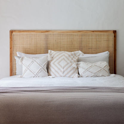 Penida Woven Rattan Mahogany Bedhead - King, Queen, Double