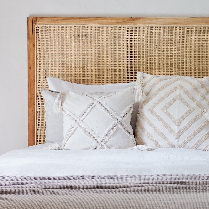 Penida Woven Rattan Mahogany Bedhead - King, Queen, Double