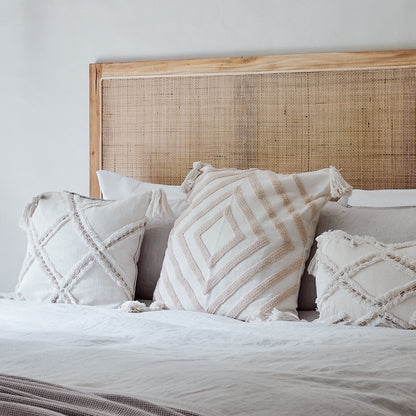 Penida Woven Rattan Mahogany Bedhead - King, Queen, Double