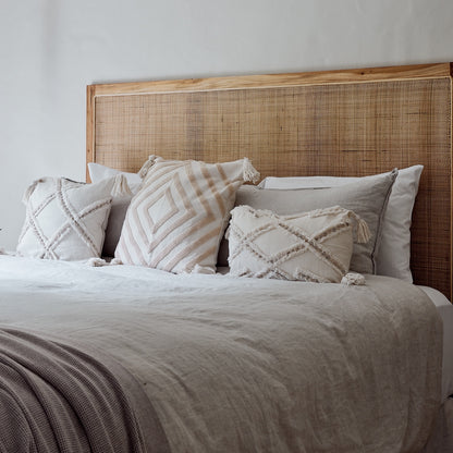 Penida Woven Rattan Mahogany Bedhead - King, Queen, Double