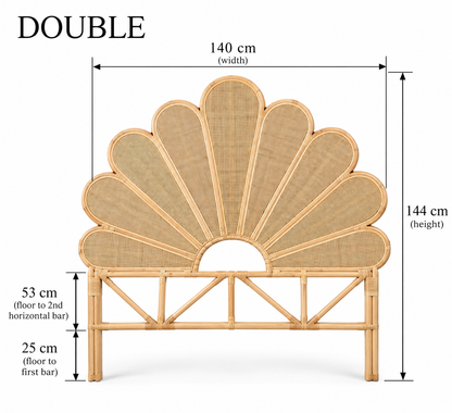 Gili Rattan Flower  Bedhead - Double, King Single