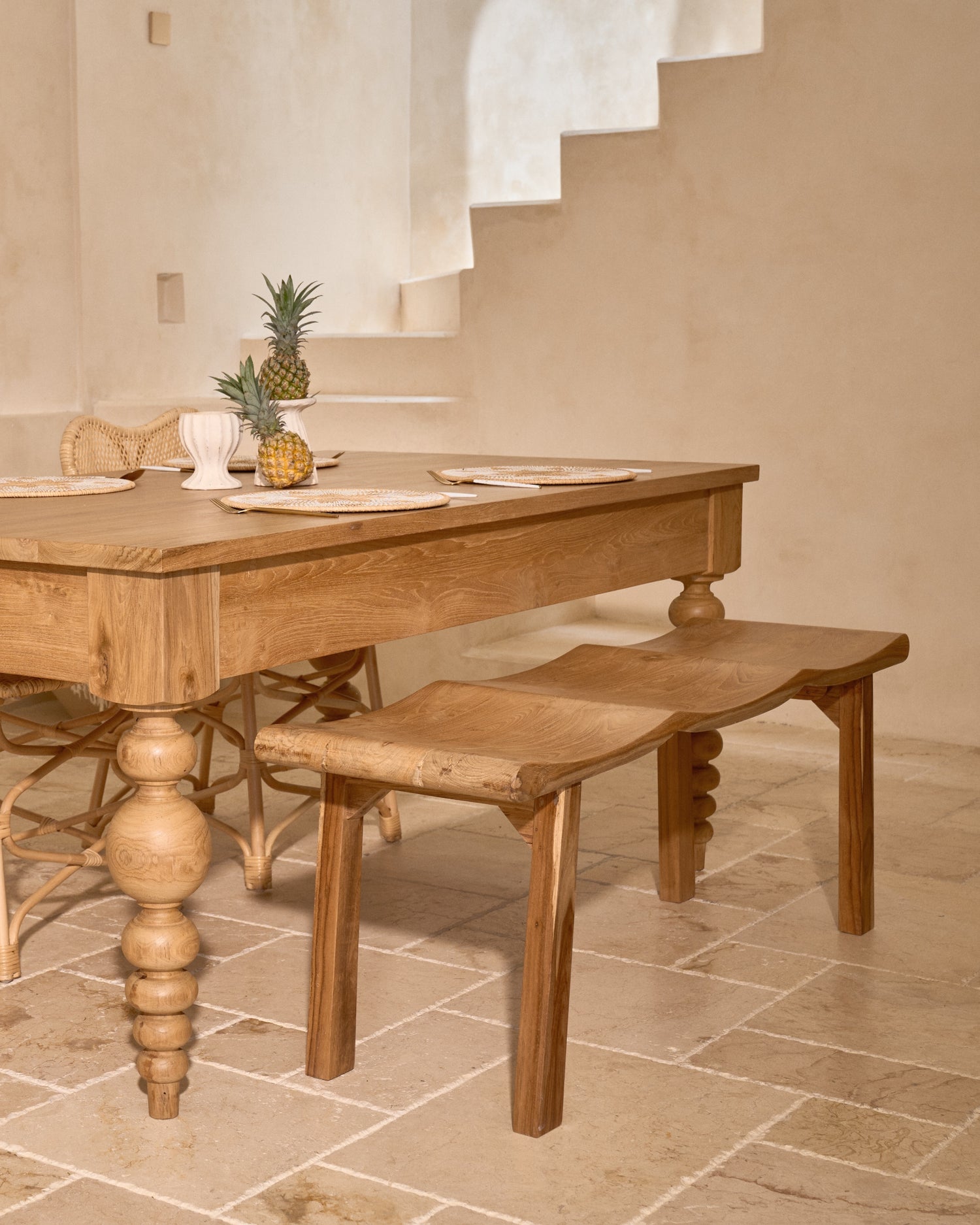 Ripple Tri Wave Teak Bench Seat