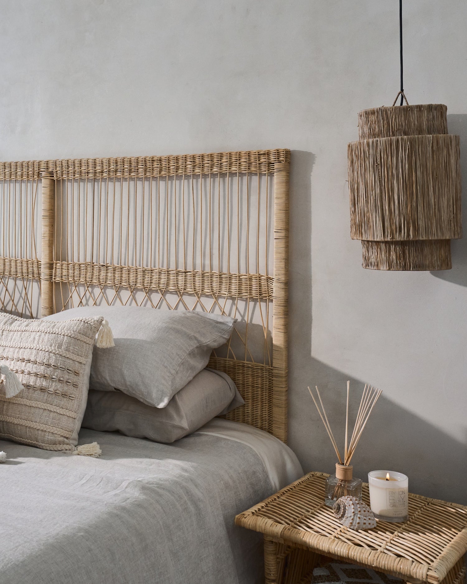 Berlian Design Cane Open Shelf Side Table